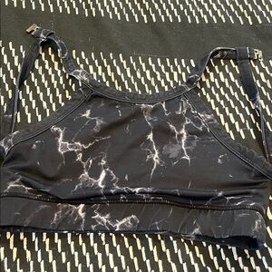 Buff Bunny Black and White Marble Sports Bra